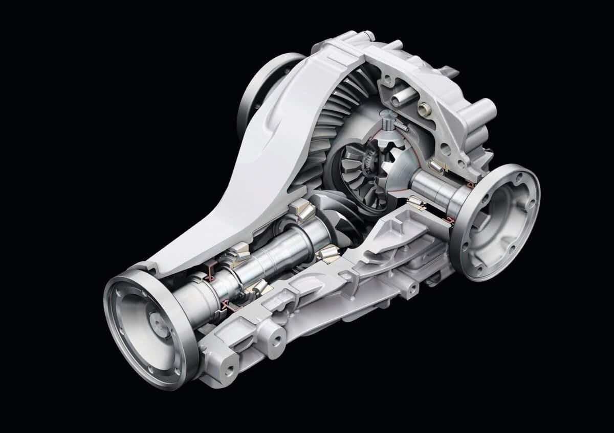 Schematische Darstellung des Hinterachsdifferentials eines Audi A8